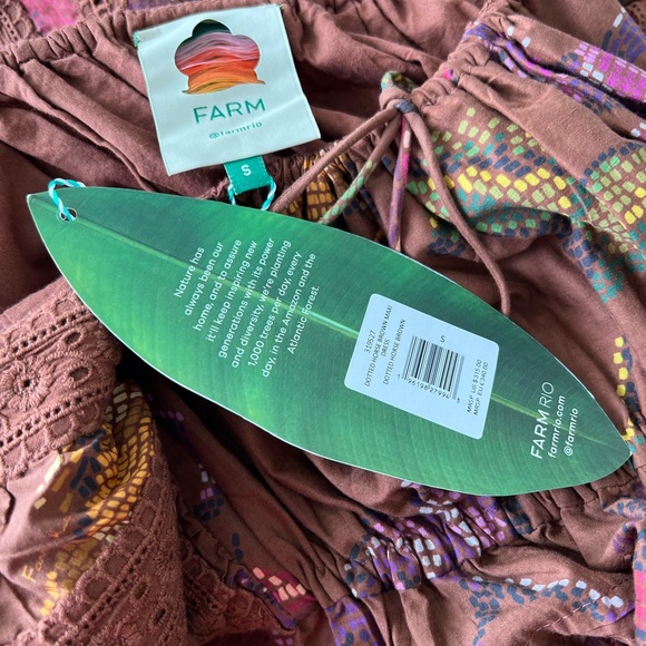 NWT FARM RIO Brown Dotted Horses Maxi Dress SIZE S - Picture 4 of 5